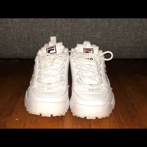 White Fila Disrupters